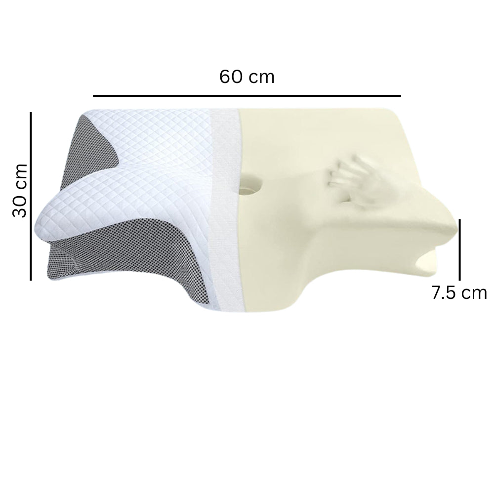 Memory Foam Cervical Pillow 2 in 1 Ergonomic Contour Orthopedic Pillow for Neck Pain