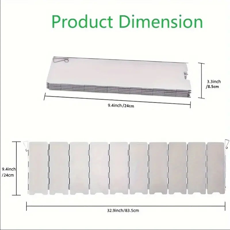 10 Plates Aluminum Alloy Ultralight Foldable Stove Windscreen