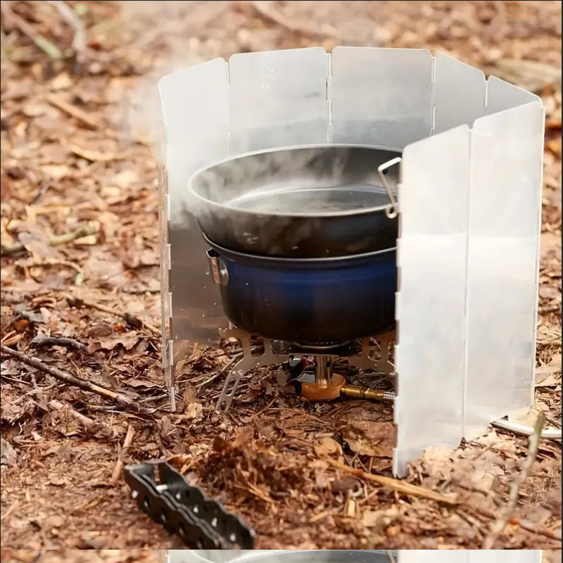 10 Plates Aluminum Alloy Ultralight Foldable Stove Windscreen