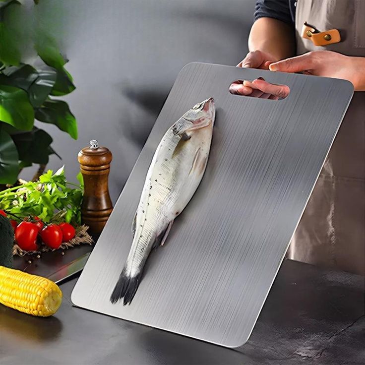 100% Pure Titanium Cutting Board – Double Sided, Food Grade