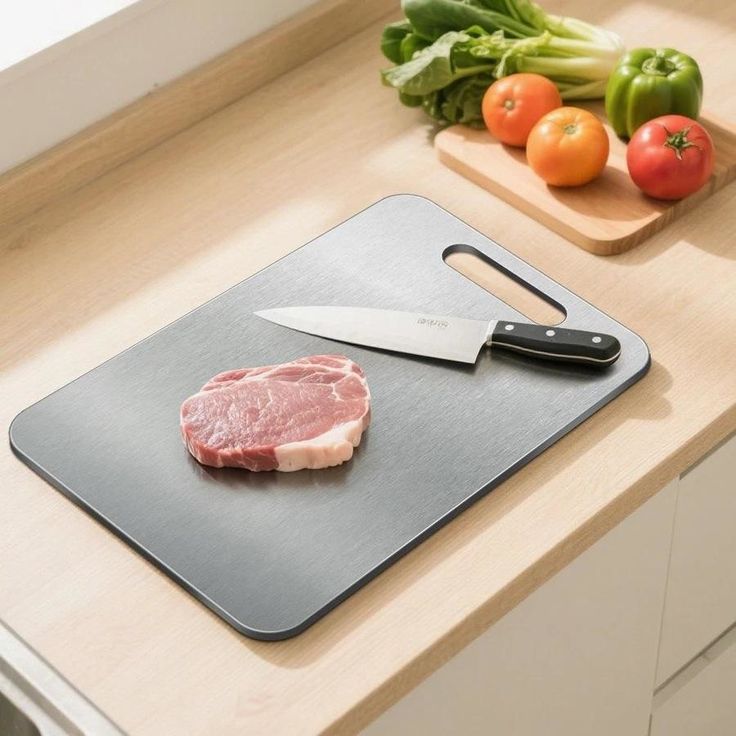 100% Pure Titanium Cutting Board – Double Sided, Food Grade